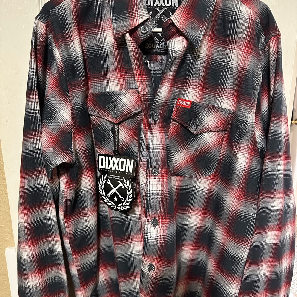 DIXXON Red and Black Casual Button Down Shirt